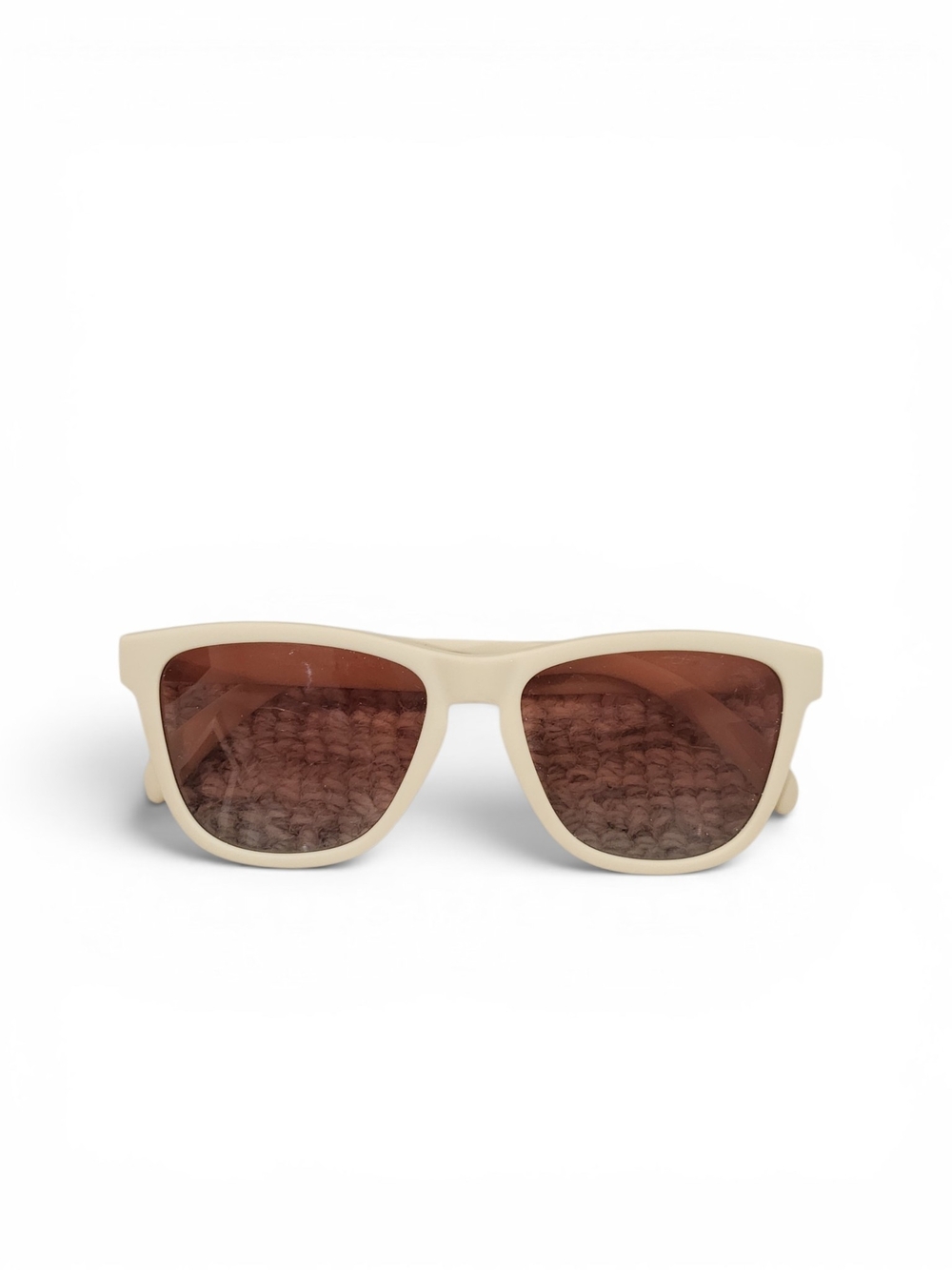 Goodr Cream Frame Sunglasses with Orange Brown To Blue Reflective Lenses